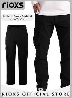 Buy Men's Cargo Pants with Pockets Cotton Hiking Sweatpants Casual Athletic Jogger Sports Outdoor Trousers Relaxed Fit in Saudi Arabia