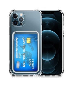 اشتري Compatible with iPhone 11 Pro case with Card Holder, Clear Card Slot case, Ultra-Thin, Soft, Shockproof, Credit Card Protective Cover في مصر