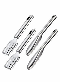 اشتري Fish Scaler Brush Remover with Stainless Steel Sawtooth Easily Remove Scales-Cleaning Scraper Kitchen Tool Scale 4 Pcs في السعودية