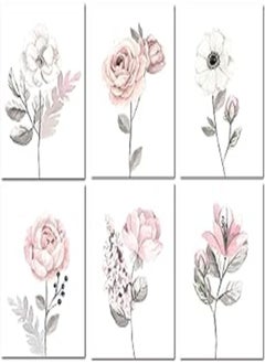 Buy Lambs & Ivy Watercolor Floral Unframed Nursery Child Wall Art 6pc - Pink/Gray in Egypt