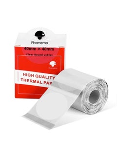 Buy For Phomemo M110 / M200 180pcs /Roll 40x40mm Circular Transparent Self-Adhesive Tag in Saudi Arabia