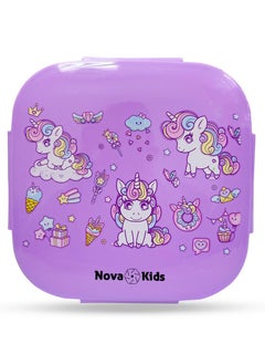 Buy Bento Lunch Box, Square 1000Ml - Unicorn Purple in Saudi Arabia