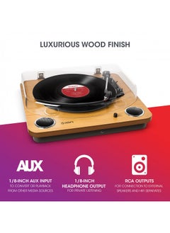 اشتري Ion Audio Max Lp – Vinyl Record Player / Turntable With Built In Speakers, Usb Output For Conversion And Three Playback Speeds – Natural Wood Finish في الامارات