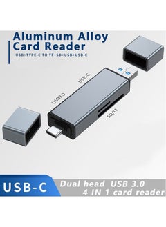 اشتري Multi-port Multi-functional Aluminum Alloy Card Reader, USB + Type C To 3.0 USB + USB C + SD + TF Card Reader في السعودية