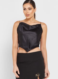 Buy Strappy Cowl Neck Crop Top in UAE