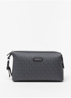 Buy Men's All-Over Monogram Print Pouch with Zip Closure in Saudi Arabia