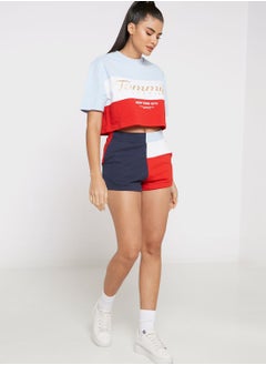 Buy Colorblock High Waist Shorts in UAE