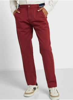 Buy Thomas Scott Men Mid-Rise Classic Slim Fit Easy Wash Trousers in UAE