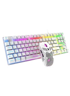 اشتري ZIYOU LANG T2 88 Keys Gaming Mechanical Luminous Keyboard and Mouse Set, Cable Length: 1.6m(White) في السعودية