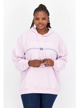 Buy Women Hooded Long Sleeve Graphics Sweatshirt, Lavender in UAE