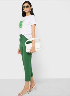 Buy Elasticised Waist Cropped Culotte Pants in UAE