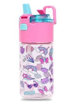 Buy Eazy Kids Tritan Water Bottle with Snack Box Gen Z - Pink 450ml in Saudi Arabia