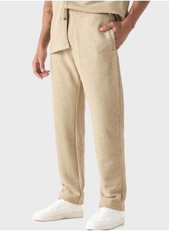 Buy Textured Elasticated Waist Pants in Saudi Arabia