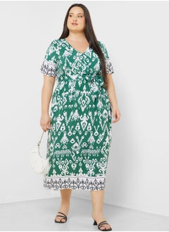 Buy Boho Style Midi Wrap Dress in UAE