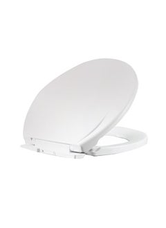 Buy Toilet Seat With Soft Close Lid With Fixing And Quick Release Hinge White in UAE