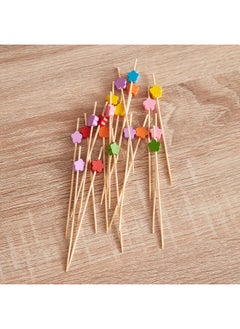 Buy 20-Piece Bamboo Fruit Stick Set 12 x 0.5 cm in UAE