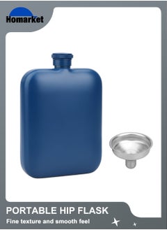 Buy Portable Stainless Steel Hip Flask With Funnel 6Oz Blue in UAE