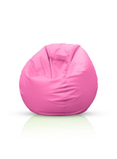 Buy PVC  Bean Bag Filled Multi Purpose Faux Leather Bean Bag Pink in UAE