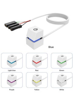 Buy Computer Desktop Switch 2M Portable LED Lights Computer Desktop Switch PC External Start On Off Button Extension Cable RGB Light in UAE