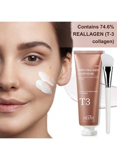 اشتري T3 Collagen Pestlo Mask, Baby Collagen Glow Mask, T3 Collagen Hydrate and Moisturize Mask, Pore Tightening Mask Anti-Wrinkle Skin Care, Collagen Wrapping Mask, Firming Skin Elasticity (70ml) في السعودية