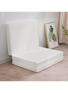 اشتري Comfy Folding Quilted Portable White 180x 90x 10 Cm Medicated Mattress With American Satin Fabric في الامارات