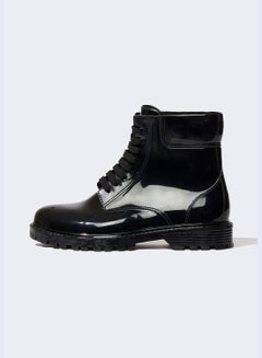 Buy Faux Leather Lace up Boots in Saudi Arabia