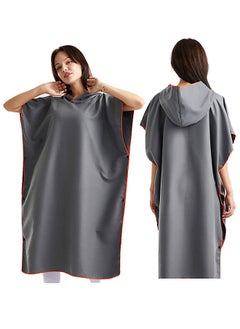 Buy Microfiber Surf Poncho, Wetsuit Changing Bath Robe, Beach Change Cloak Dive Quick Dry Pool Swim Beach Towel with Hood for Adults in UAE