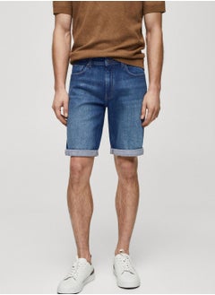 Buy Mid Wash Denim Shorts in UAE