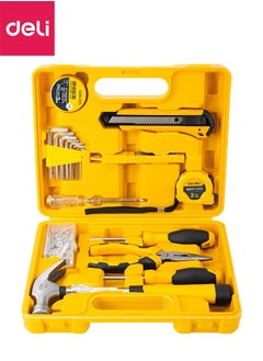 Buy 18-Piece Household Tool Kit Yellow with Knife Pliers Slotted Screwdriver Hex Wrench in Saudi Arabia