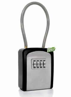 Buy Key Lock Box Portable with Removable Cable Shackle, Indoor Outdoor Waterproof 4 Digit Password Combination with Resettable Code with A B Switch Key Lockbox for Outside Hold Spare Keys for Realtors in Saudi Arabia