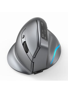 Buy F-26C Rechargeable display dual-mode wireless mouse with silent 2.4GHz BT gray in UAE