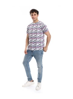 Buy Basic T-Shirt Round Neck Cotton Men Short Sleeve _Light Blue in Egypt