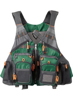 Buy Outdoor Fishing Vest Pack Multi Pocket Breathable Mesh 28 x 7 25cm in UAE