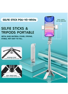 Buy Selfie Stick ,Bluetooth Remote, 3IN1, Wireless, Portable and Convenient, White. in Saudi Arabia