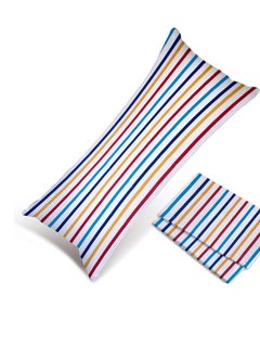 اشتري Hotel Linen Klub 1PC  Long Body  Pillowcase - 100% Cotton Stripe Printed  with envelope closure, Soft and Durable Quality, Size : 45 x 125cm في الامارات