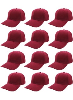 Buy 12 Pcs Burgundy Baseball Caps for Women Men Baseball Hat Adjustable  Sports Caps for Adults Outdoor Activities in UAE