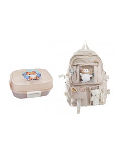 اشتري Back To School Value Pack Set Kids School Bag With Lunch Box Cream في الامارات