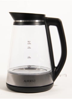 Buy Alberto Glass Kettle ,360 Degree Rotation,1.7Lt,1850-2200W,Steel Design in Saudi Arabia