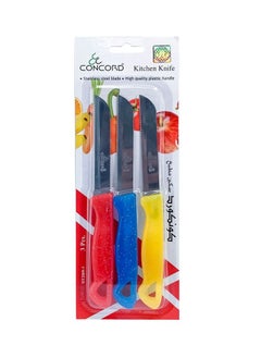 اشتري Kitchen Knife 3 Piece  - 3.5 In. Serrated Utility Knife / multi colour في الامارات