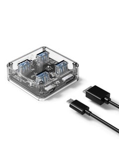 اشتري ORICO MH4U-30 USB 3.0 Transparent Desktop HUB with 30cm Micro USB Cable في الامارات