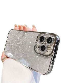 Buy iPhone 15 Pro Case Cover For Women Girls Glitter Luxury Flexible Plating Shockproof Full Camera Lens Protective Protection Accessories Phone Back Cover For 15 Pro Luxurious in UAE