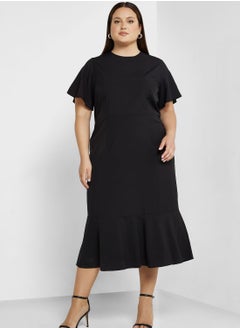 Buy Bell Sleeve Fit & Flare Dress in Saudi Arabia