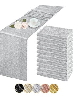 Buy Glitter Sequin Table Runner for Party Wedding Bridal Baby Shower Home Decorations 30x180cm/30x275cm in Saudi Arabia