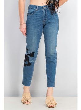 Buy Women Slim Tapered Jeans, Blue in Saudi Arabia