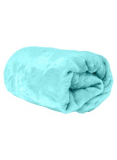 Buy Double Micro Fleece Flannel Blanket 260 GSM Super Plush and Comfy Throw Blanket Size 200 x 220cm Aqua in UAE