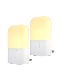 Buy Night Light Socket With Twilight Sensor, Brightness Adjustable Orientation Light, With Brightness Sensor For Children's Room, Stairway, Bedroom, Kitchen, Warm White, Pack of 2[Energy Class A]，UK PLUG in UAE