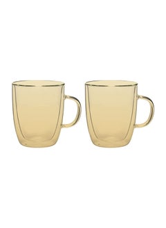 اشتري Neoflam Borosilicate Double Wall 2Pcs Glass Coffee Cup Set 270Ml في الامارات