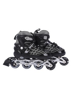 Buy EL1025 Inline Adjustable Skates Large Size 39 EUR (UK 5.5) - 43 EUR (UK 9) for 12 Years and Above | Aluminium Chassis and 70 mm PU Wheels | Front Wheel Flash, ABEC 7 Bearing in Saudi Arabia