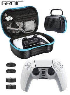 Buy Gaming Controller Case Compatible with PS5 DualSense Controller, Anti-Slip Silicone Skin Protective Cover Case with 4 Thumb Grip Caps, PS5 Controller Travel Cases Protective Cover Storage Carrying Bag in UAE