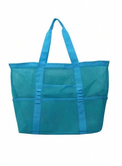 اشتري Large Mesh Beach Bag Beach Tote Bag Summer Holiday Bag Mesh Swimming Bag Pool Bag Weekend Bag Shopping Tote Bag في الامارات